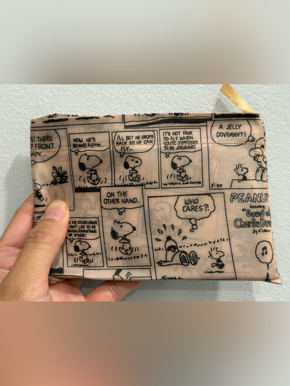 Peanuts Snoopy Comic Large Capacity Foldable Shopping Bag 15x20inches - Picture 2 of 3